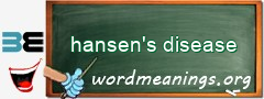 WordMeaning blackboard for hansen's disease